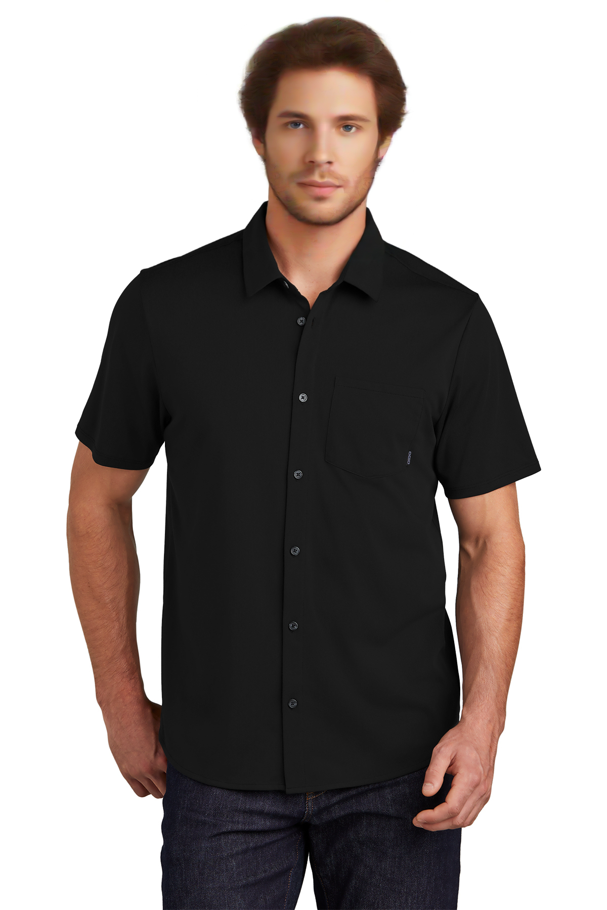 OGIO® Extend Short Sleeve Button-Up with Custom Embroidery